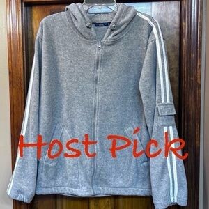 Nick & Sarah Sport Woman Gray Soft Fleecy LS Hoodie 1X EUC‎
